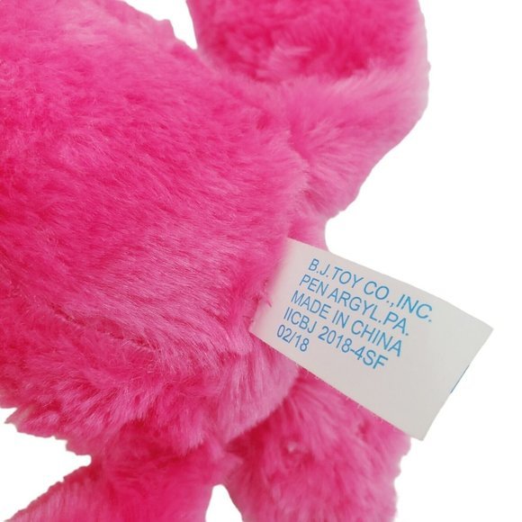 BJ Toy Co‎ Pink  Fox Wolf Plush Stuffed Animal 12" Neon Bright Yellow Rare Toy - Picture 3 of 5